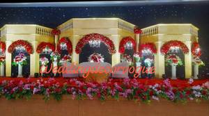 ฉากหลังเวทีงานแต่งงานสุดหรู ตกแต่งด้วยดอกไม้ สำหรับงานอีเว้นท์ งานปาร์ตี้  แผงตกแต่งห้องจัดเลี้ยง ผลิตโดยผู้ผลิตชาวอินเดีย - Product Image 2