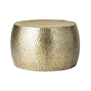 Table basse industrielle moderne vintage avec base ronde en métal martelé finition antique en laiton de haute qualité pour la maison ou les hôtels - Product Image 5