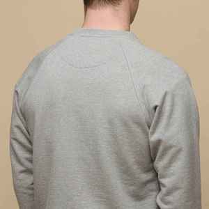 Sweat-shirt gris à col rond pour homme, manches raglan, coupe classique, en coton French Terry, style décontracté, pull tricoté à manches longues pour l'automne - Product Image 6
