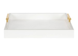 Square Acryl Storage <b>Tray</b> With Gold Handles Polished Finish Minimalist Design For Table Use Single Compartment Easy To Clean - Product Image 4