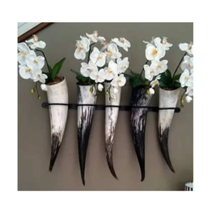 Juego de Jarrones de Flores de Cuerno de Búfalo Antiguo, Decoración Artesanal Premium, Hechos a Mano con Bambú Rústico, Decoración Elegante y Única - Product Image 3
