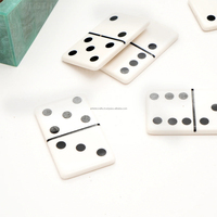 Avenue Designer Double Six Domino Set 28 pièces plateau de jeu vierge en résine acrylique Dominos pour enfants et adultes