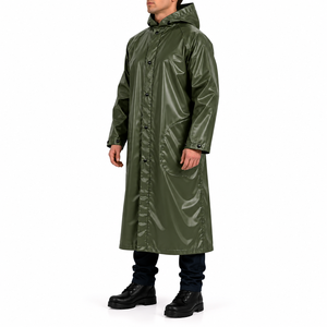 Impermeable Largo para Hombre, Chaqueta de Lluvia para Exteriores, Gabardina de Color Sólido, Impermeable Industrial Personalizado al por Mayor - Product Image 6