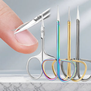 Tijeras para Cutículas de Acero Inoxidable con Hoja Curva, Herramienta Profesional de Manicura para Eliminar Piel Seca, Recortar Cejas y Pestañas - Product Image 1