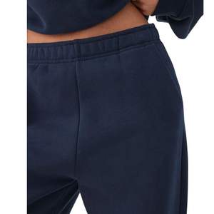 Pantalones de chándal anchos personalizados para mujer, de cintura alta, ajuste holgado informal, pantalones de descanso de mezcla de algodón, OEM al por mayor, pantalones de felpa de algodón - Product Image 5