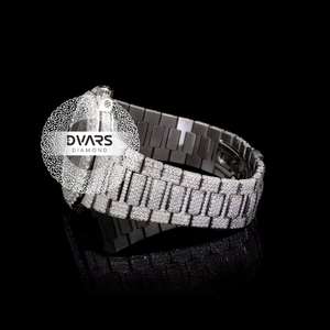 Montre-bracelet de luxe en cristal de saphir raffiné, acier inoxydable, automatique, étanche, diamant Moissanite couleur D VVS1, Excellence - Product Image 3