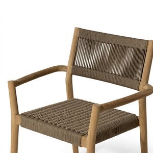 Solid Teak Wood Dining <b>Chair</b> Modern Rope Armchair <b>Stackable</b> Outdoor Indoor Dining Furniture Java Factory Wholesale Supply - Product Image 2