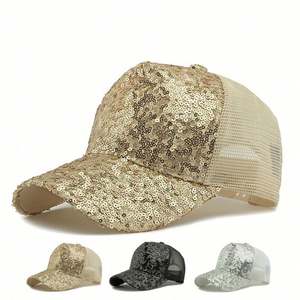 Casquette de baseball d'été 2025 pour femme, style vintage, décontractée, à sequins, en maille respirante, pour l'extérieur, protection solaire - Product Image 1