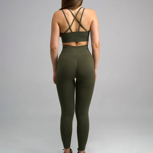 Ensemble de vêtements de sport pour femmes, haut court à manches longues noir et leggings, élégant, confortable, vêtements de détente, ensembles de yoga, vêtements de gym - Product Image 3