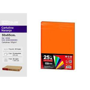 Papel Cartulina Naranja para Artesanías, para Proyectos Creativos, Color Naranja Vibrante - Product Image 1
