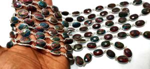 Chaîne de pierres précieuses en quartz Fordite, forme libre, briolette, 10 à 15 mm, connecteur à sertir, vendue au mètre, excellente qualité - Product Image 3