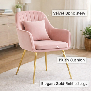 Decorative Rocking Chair with Velvet Upholstered Seat Armrests Pillow for Contemporary Interior Spaces Outdoor & Hospital Use - Product Image 5