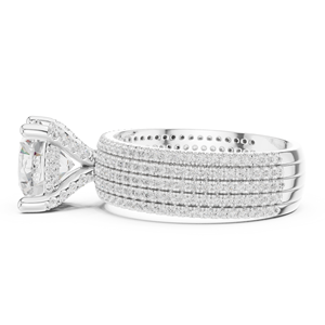 Bague de fiançailles en or massif 14 carats avec diamant de laboratoire taille brillant rond, certifiée IGI, bijou classique pour femme - Product Image 2