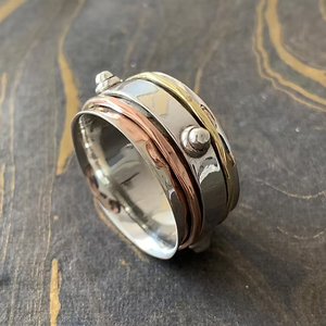 925 Sterling <b>Silver</b> <b>Spinner</b> Rotating Band <b>Ring</b> For Unisex Wear Gift Any Occasion Daily Wear - Product Image 3