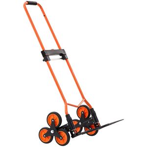 Chariot pliant portable avec poignée télescopique, 6 roues, capacité de 266 kg, capacité de montée d'escaliers de 120 lb, tissu Oxford 600D, garantie 1 an - Product Image 1