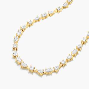 Collar de Diamantes Cultivados en Laboratorio, Oro Blanco de 14K con Baño de Rodio, Certificado IGI, Joyería de Lujo para Mujer, Color Diamante Blanco - Product Image 1