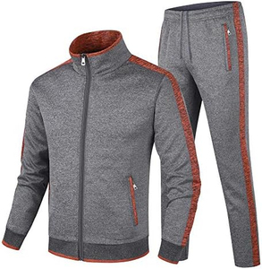 <b>Mens</b> Trendy Tracksuit Set Cotton Fleece Hoodie And <b>Joggers</b> Full <b>Zip</b> Custom Casual Sportswear - Product Image 1