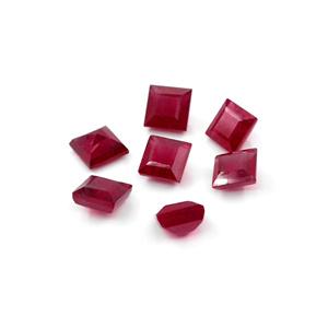 Rubis naturels de Bangkok, carrés calibrés de 6 mm, pierres précieuses de rubis naturelles facettées, prêtes à l'emploi pour la fabrication de bijoux - Product Image 4