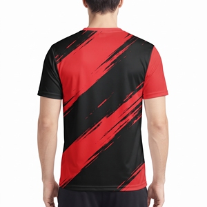 T-shirt de sport pour homme en gros, personnalisé par sublimation, imprimé intégral, respirant, à manches courtes, pour la course, l'entraînement et la gym - Product Image 6