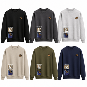 Tidezone Cartoon Bear Rabbit Printed Crew Neck Sweatshirt Men Regular Fit Autumn Casual Pullover Knitted <b>100</b>% Cotton - Product Image 3