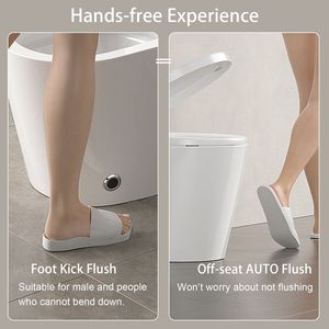 WC intelligente bianco ST-GP-01 1,28gpf Bidet senza serbatoio AUTO aperto e vicino AUTO doppio scarico acqua calda essiccatore Bidet riscaldato sedile portatile - Product Image 4