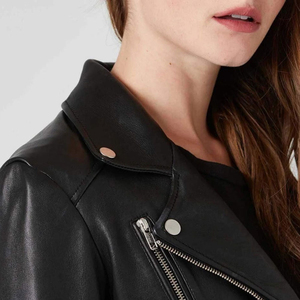 Chaqueta de Cuero Genuino Premium para Mujer AL BARAKA WEAR, Logotipo Frontal Bordado Personalizado, Transpirable, Invierno, OEM ODM, Ropa Exterior de Moda - Product Image 5