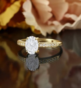 Oval Cut Moissanite <b>Ring</b> 925 Sterling <b>Silver</b> Engagement <b>Ring</b> Dainty <b>Solitaire</b> Minimalist Wedding Promise <b>Ring</b> Elegant Jewelry - Product Image 2