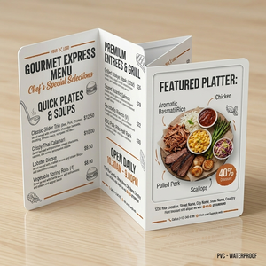Carte de menu de restaurant personnalisée en PVC, imperméable, réutilisable, pour la présentation des plats et des boissons, pour café, hôtel, bar, impression durable - Product Image 5