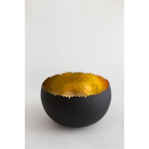 Handmade Wavy Edge Metal Serving Bowls Decorative Gold Foil Interior Bowl Luxury <b>Tabletop</b> Centerpiece for Wedding Hotel Catering - Product Image 1