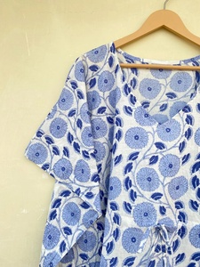 Caftan en coton Caftan floral indien Caftan long Robe pour les mamans Vêtements de nuit pour la plage - Product Image 2