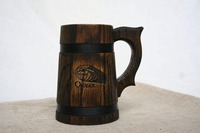 Jarra de Cerveza de Madera Hecha a Mano, Jarra de Madera de Primera Calidad para Amantes de la Cerveza, Incluye Bolsa de Regalo Medieval, Varios Tamaños