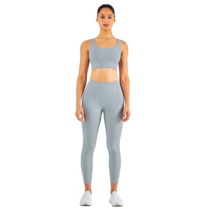 Fabricantes al por mayor pantalones de yoga personalizados transpirable Mujer deportes conjunto de gran tamaño gimnasio Fitness conjuntos yoga leggings conjunto - Product Image 2