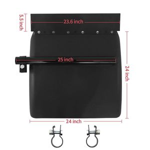 2 Pezzi Parafanghi Universali Neri da 24 Pollici in Acciaio Inossidabile per Camion, Parti di Carrozzeria per Camion - Product Image 4