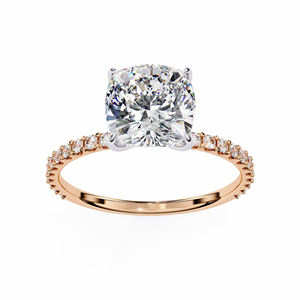 Bague solitaire classique en diamant taille coussin, or 10 carats, tendance, à porter au quotidien - Product Image 4