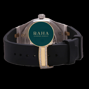 Reloj de Cuarzo Moissanite de Lujo RAHA, Caja de 40 mm, Cristal de Zafiro Analógico, Correa de Acero Inoxidable, Cierre de Pulsera con Números Romanos, Unisex - Product Image 6