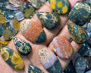 Lote de Cabujones de Jaspe Oceánico Natural, Gemas Sueltas Pulimentadas, Formas Surtidas, para Fabricación de Joyería, Suministro al por Mayor - Product Image 2