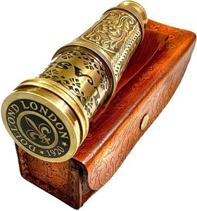 Telescopio de Diseño Náutico de 16'' en Cobre Macizo Grabado con Dollond London 1920, Hecho a Mano, Decorativo, con Funda de Cuero - Product Image 1