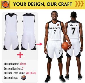 Maillots de basket-ball personnalisables avec nom, numéro et logo d'équipe - Maillots de basket-ball pour hommes, garçons et enfants - Ensemble uniforme de basket-ball - Product Image 2