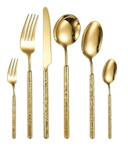 Ensemble de couverts modernes en or, manche fin, acier inoxydable, pour restaurant et hôtel - Product Image 4