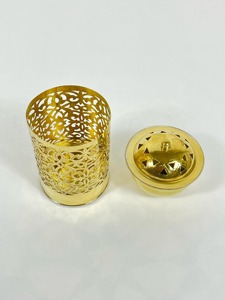 ถังขยะตกแต่งลายฉลุสีทอง งานฝีมือหรูหรา สำหรับใช้ในบ้าน ห้องน้ำ ห้องนอน สำนักงาน งานพิเศษ และเป็นของขวัญ จากอินเดีย - Product Image 2