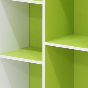 Libreria a 11 cubi con ripiani aperti reversibili in bianco/verde 11107WH/GR - Product Image 2