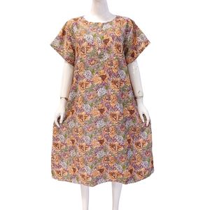 Vestido informal para mujer, vestido para mamá muy cómodo de usar a diario, hecho de material de rayón. - Product Image 1