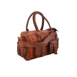Vintage Genuine Leather Travel Duffel <b>Bag</b> Large Capacity Garment <b>Bag</b> with Shoulder Strap for <b>Men</b> - Product Image 1