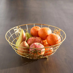 Modern Black Metal Wire Fruit Basket Bowl For Kitchen Geometric Design Decorative <b>Vegetable</b> Storage & Mesh Bread <b>Stand</b> Use - Product Image 6