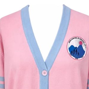 เสื้อคาร์ดิแกนถักไหมพรมคอวีสีชมพูฟ้าสำหรับผู้หญิง ยี่ห้อแจ็คแอนด์จิล ติดกระดุมด้านหน้า แขนยาว แต่งขอบตัดสี ดีไซน์ลำลอง มีกระเป๋า - Product Image 3