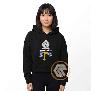 Sweat à capuche court personnalisé en molleton de coton brodé Sigma Gamma Rho, écologique, de haute qualité, pour femmes - Product Image 3