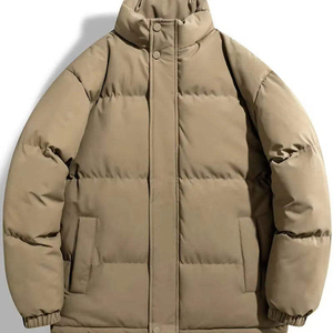 Premium Quality Factory Direct Custom Men's <b>Canvas</b> Puffer Jacket with Stand Collar Breathable Design Custom Colors & Sizes - Product Image 1