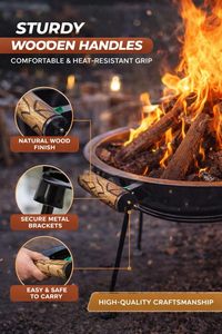 Brasero extérieur en métal thermolaqué pour bois de chauffage, support de bois de chauffage pour chauffage de jardin - Product Image 6
