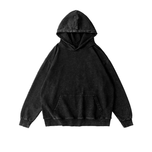 Sweats à capuche thermiques pour hommes d'approvisionnement d'usine poids lourd 100% coton goutte épaule vêtement teint et lavé à l'acide pour l'hiver - Product Image 2