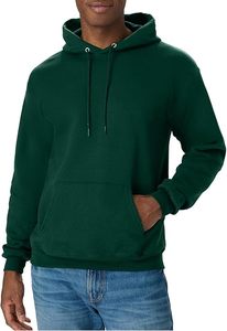 Sudadera con Capucha Verde para Hombre, 100% Algodón, Felpa, Color Sólido, Diseño con Bolsillo Frontal, Ropa de Otoño, Impresión Digital - Product Image 1